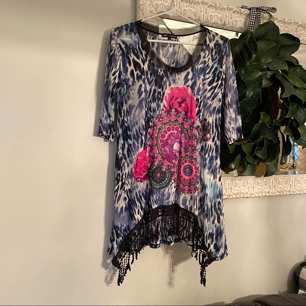 Mixed Print Dressy Tunic